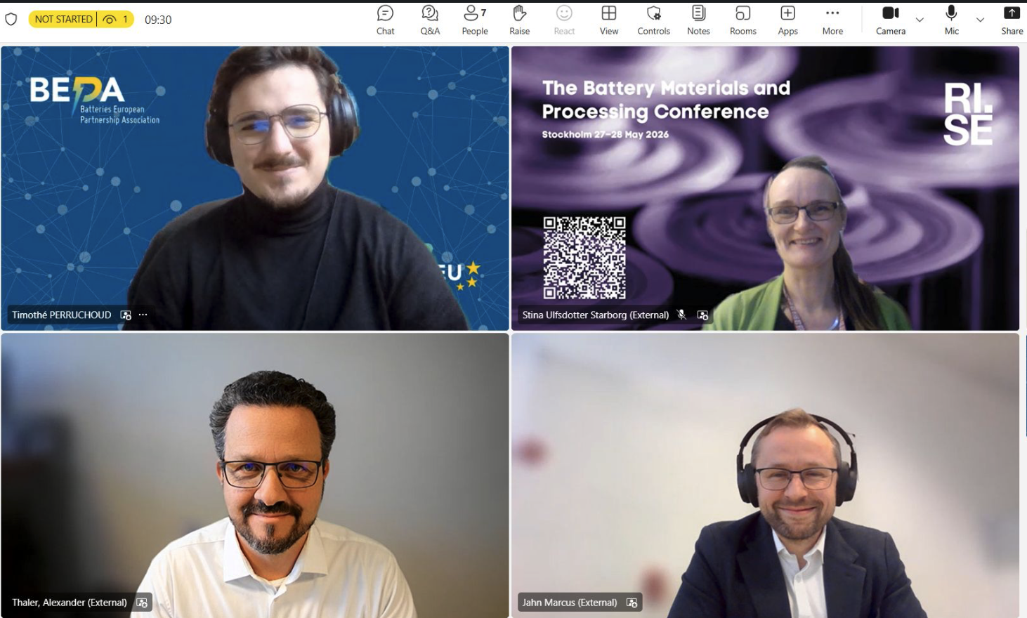 A screenshot of the four speakers in a virtual meeting